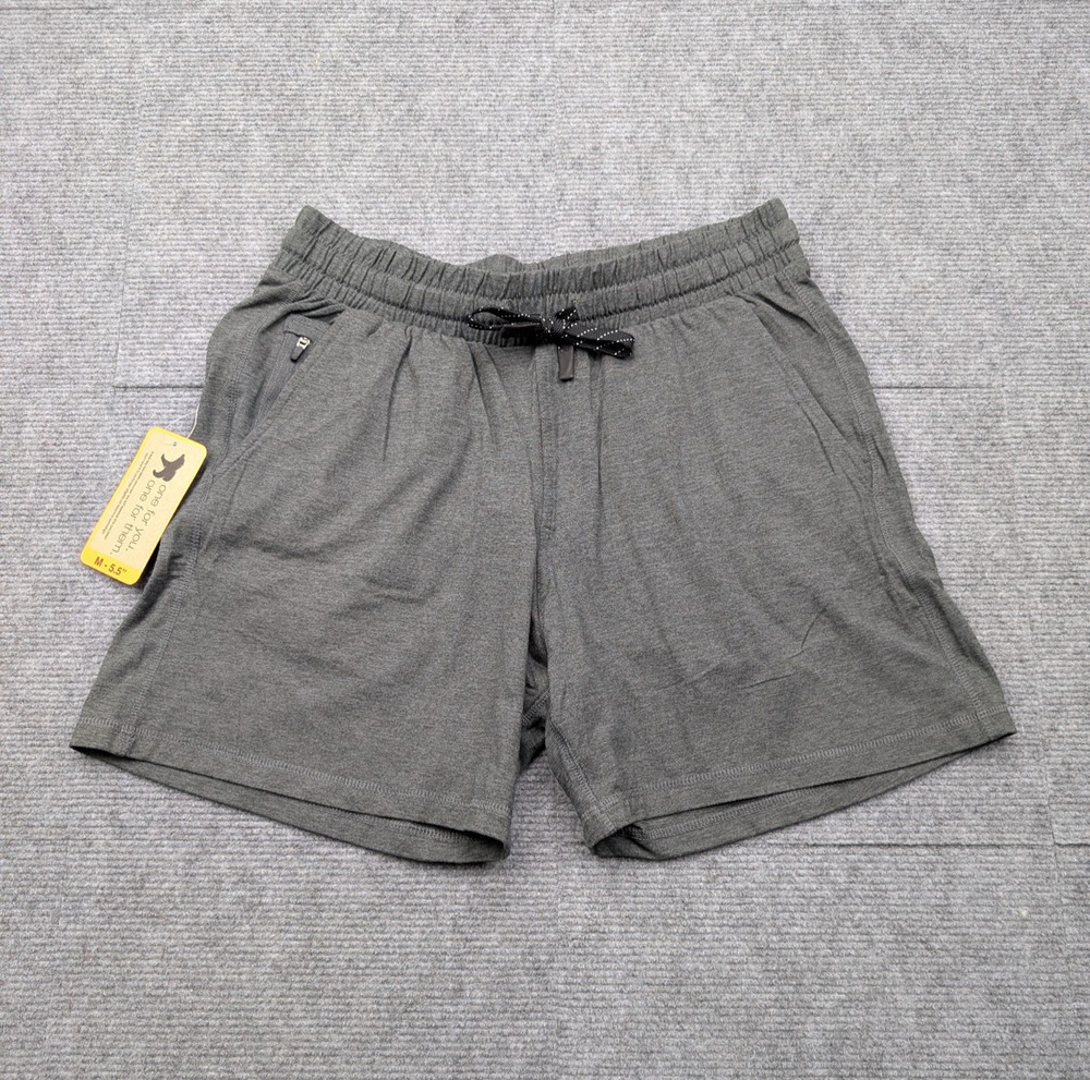 Bear Bottom Tech Shorts 5.5 Mens Medium Gray Athleisure Antimicrobial Wicking